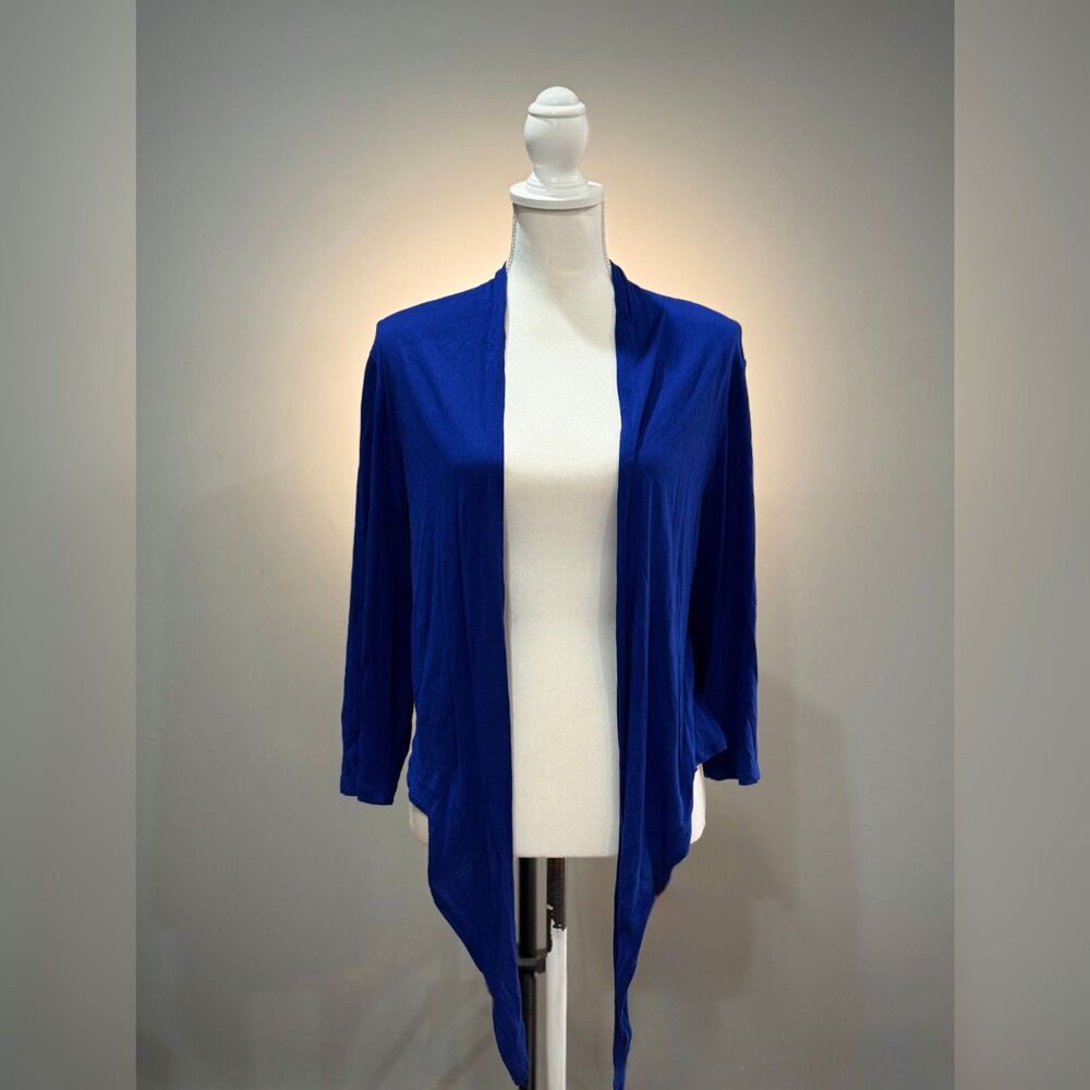 Blue Chico's Open Front Top Size 2 (12) EUC